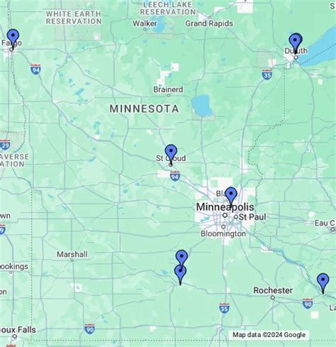 google map of minnesota.